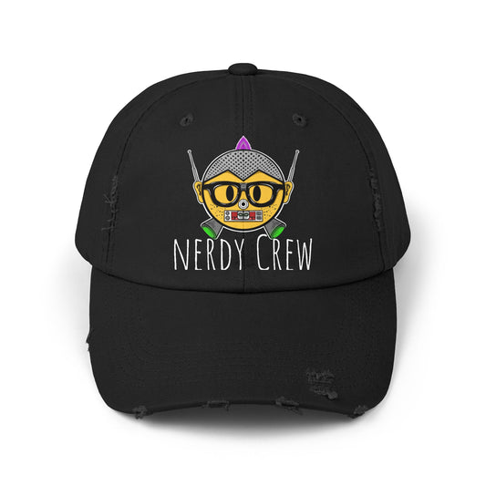 (“Nerdy Crew official”)  Unisex Distressed Cap