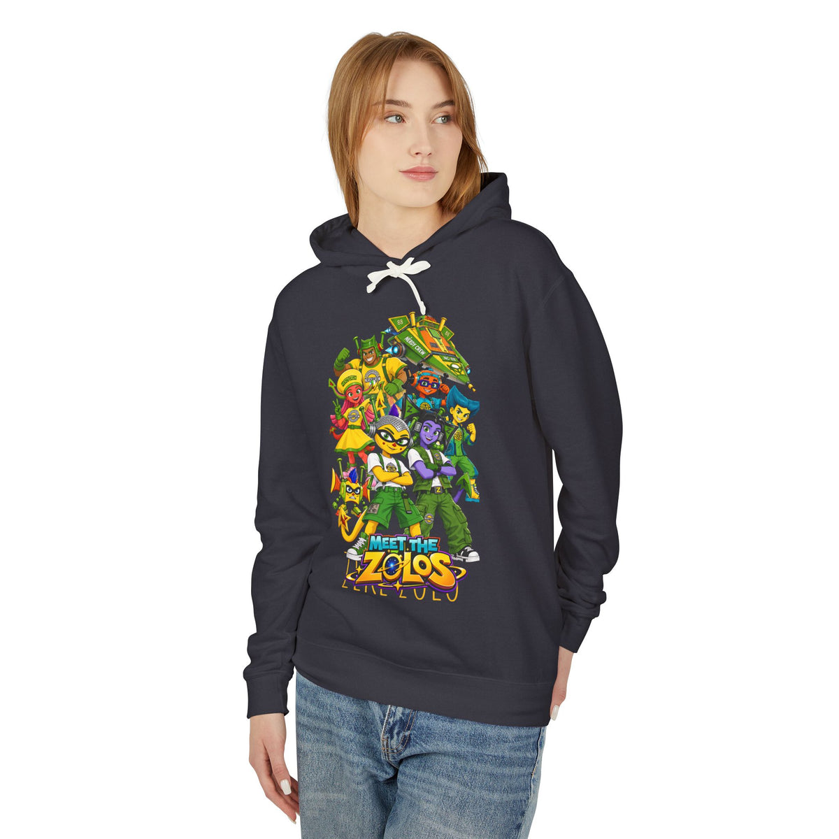 ($Meet The Zolos”) Unisex Lightweight Hooded Sweatshirt