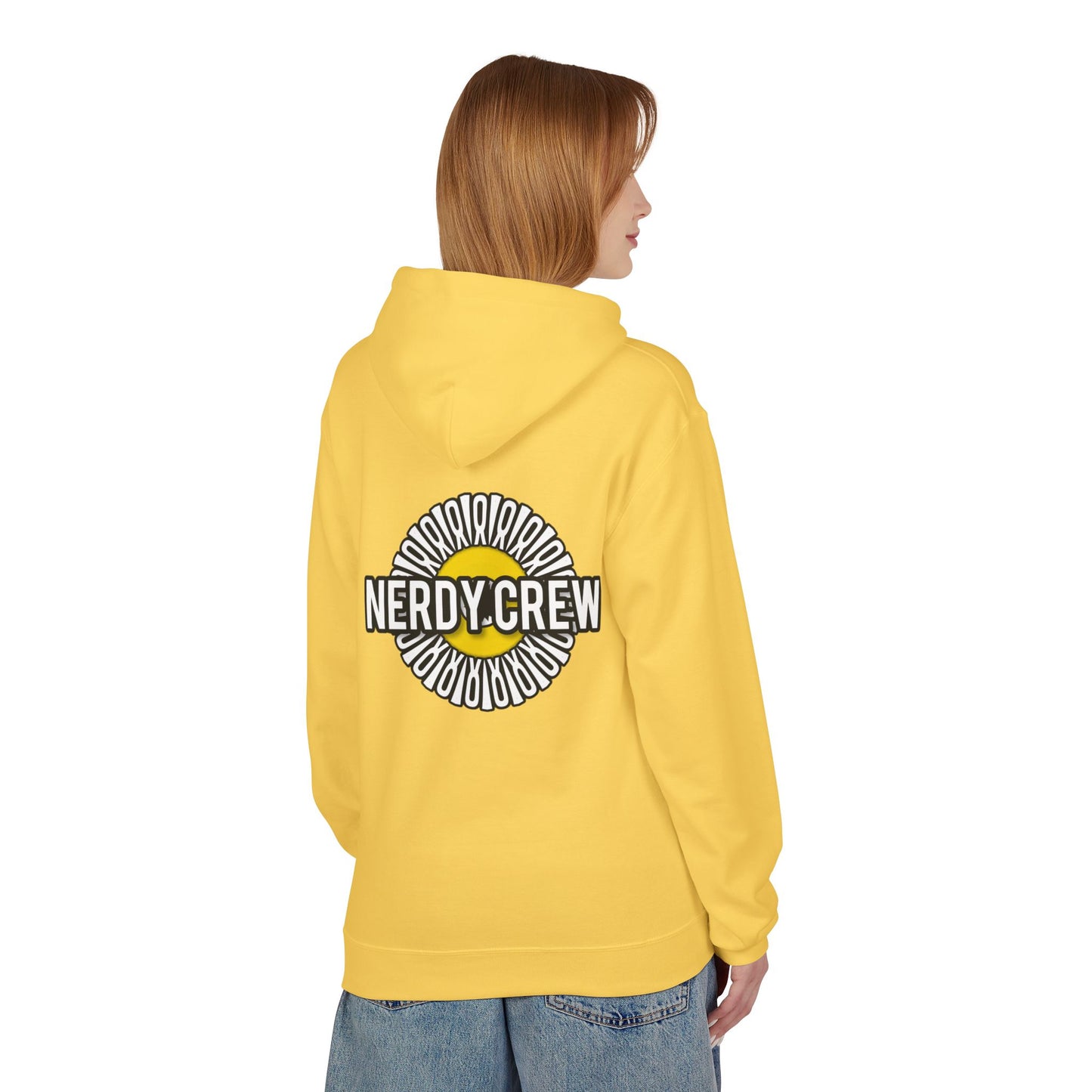 (“Nerdy Crew”) (Yellow) Unisex Midweight Softstyle Fleece Hoodie