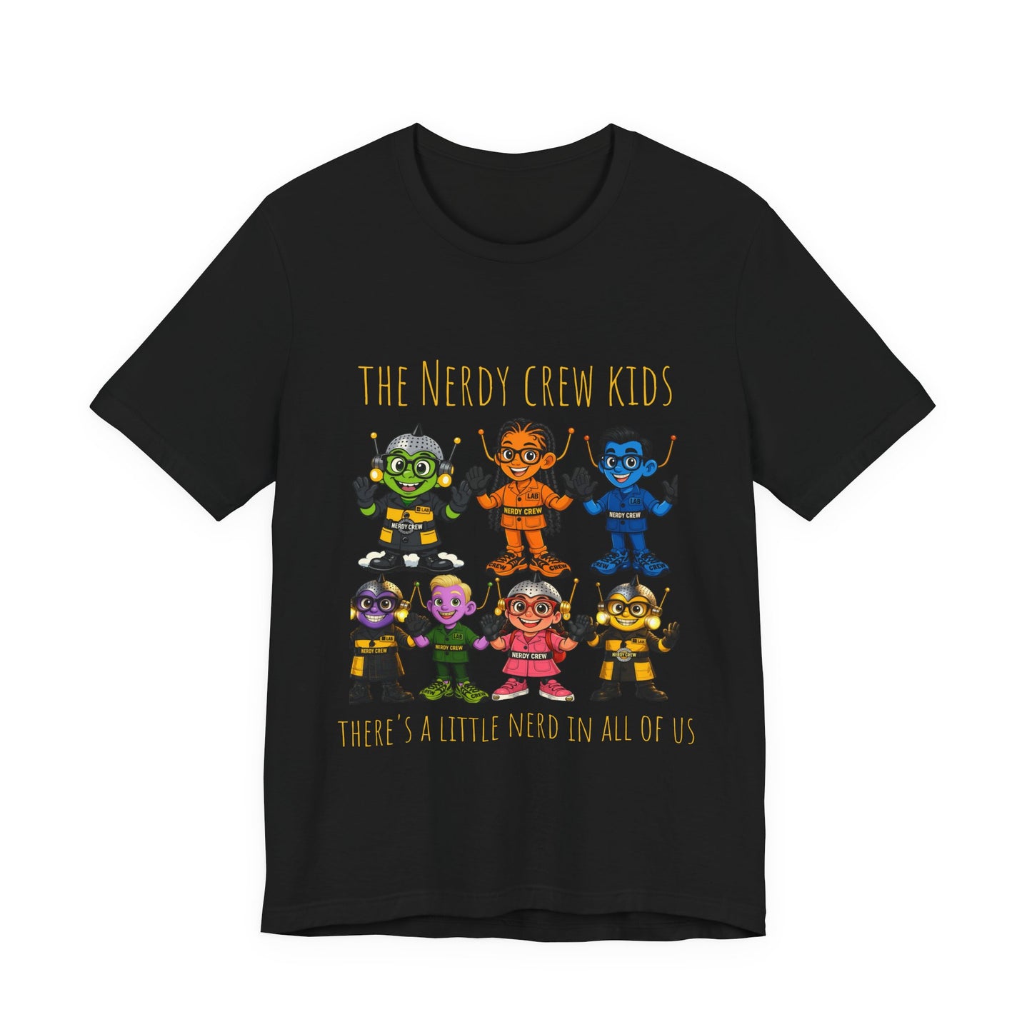 (1# The Nerdy Crew Kids”) Unisex Jersey Short Sleeve Tee