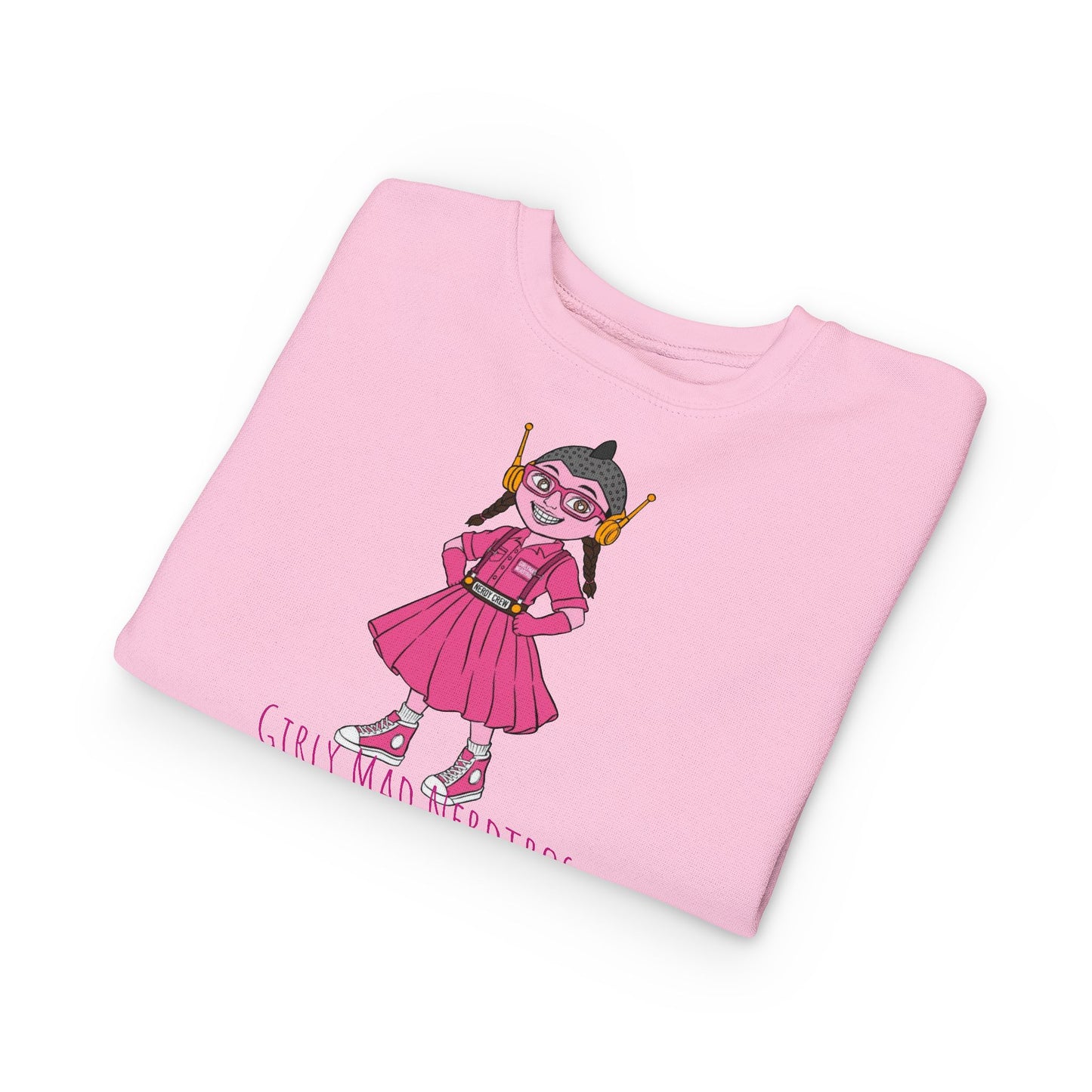 (1# Girly Mad Nerdtros) Toddler Sweatshirt