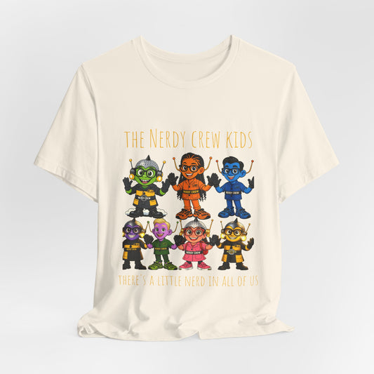 (1# The Nerdy Crew Kids”) Unisex Jersey Short Sleeve Tee